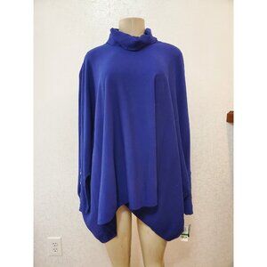 ALFANI PLUM TURTLENECK PONCHO TUNIC SWEATER LONG SLEEVE SIZE L #216